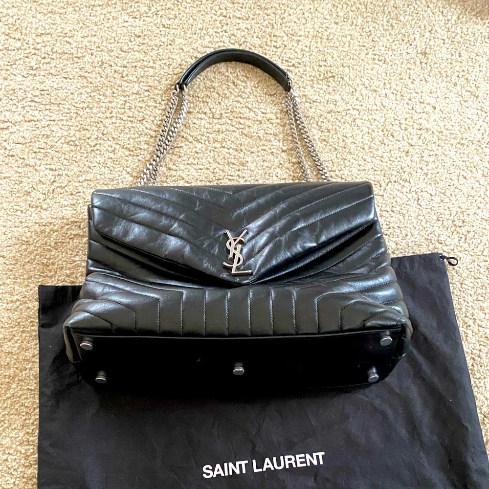 AUTHENTIC YSL LARGE LOULOU BAG IN BLACK